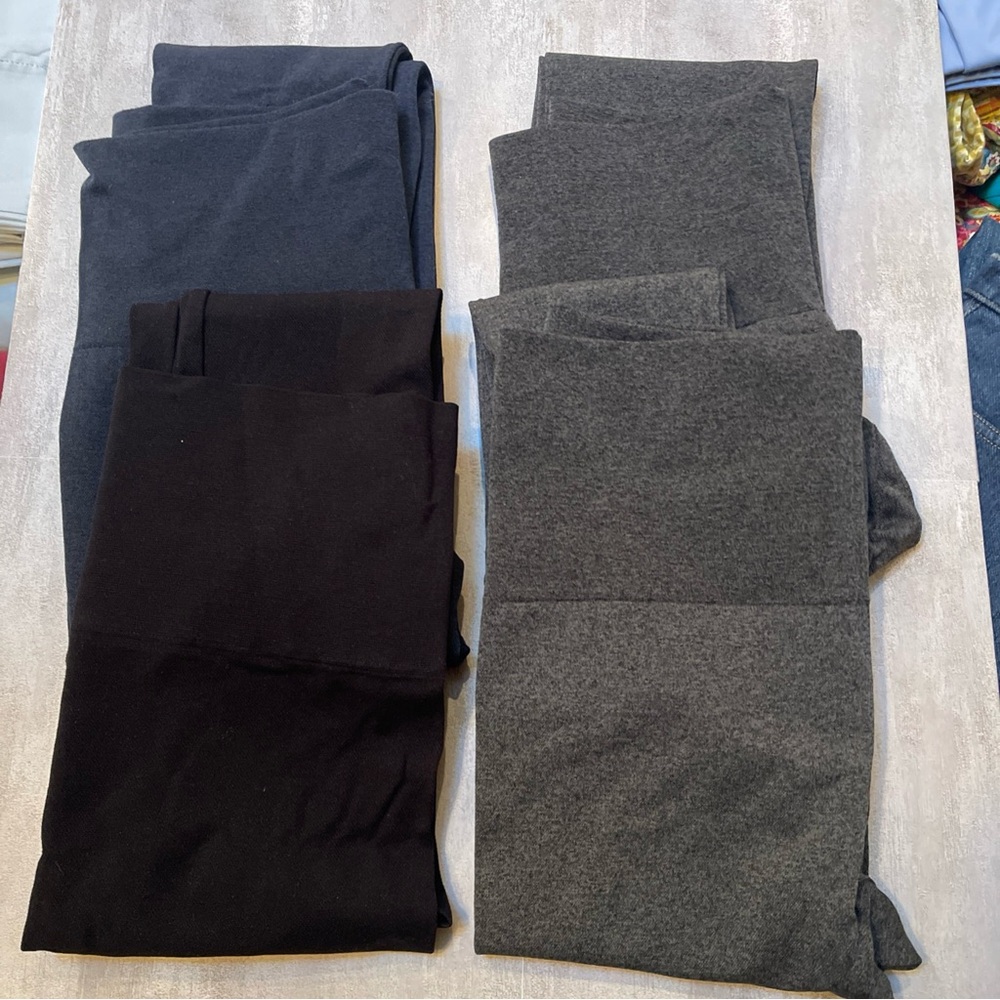 Warner's Blessed Benefits Black Gray & Navy Leggings L/XL NWOT